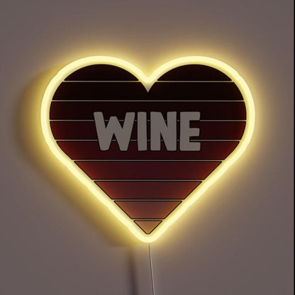 I Love Wine Heart Rgb Led Neon Sign - Shineneon