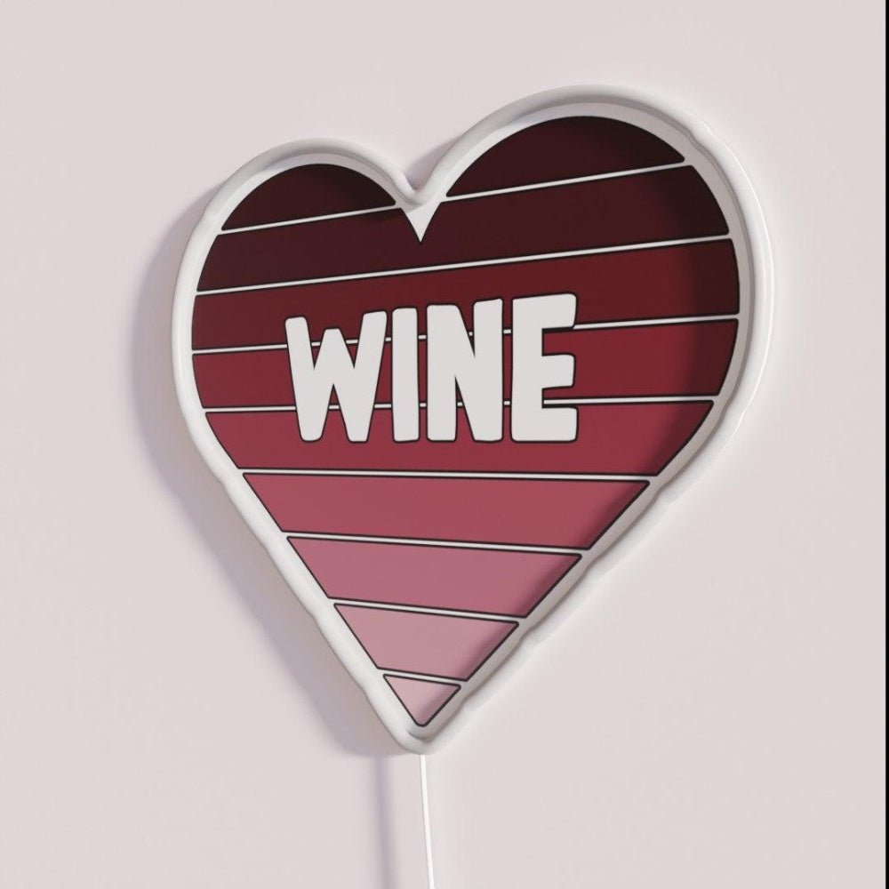 I Love Wine Heart Rgb Led Neon Sign - Shineneon
