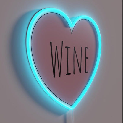 I Love Wine Heart Rgb Led Neon Sign Bar Decor - Shineneon