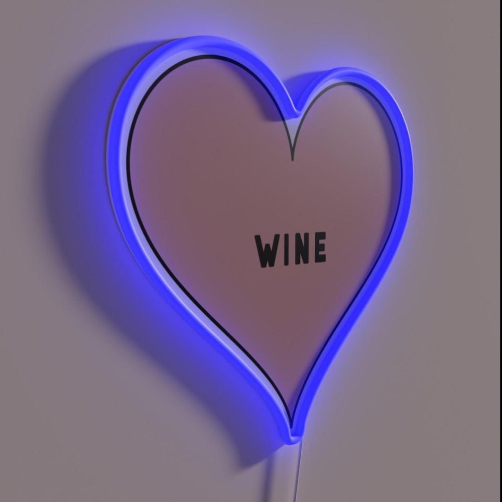 I Love Wine Heart Rgb Led Neon Sign Bar Wall Decor - Shineneon