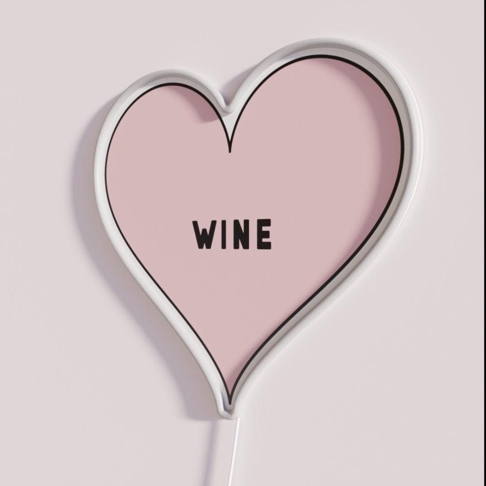 I Love Wine Heart Rgb Led Neon Sign Bar Wall Decor - Shineneon