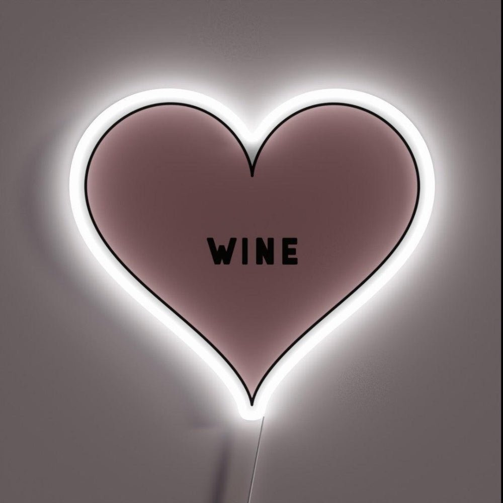 I Love Wine Heart Rgb Led Neon Sign Bar Wall Decor - Shineneon