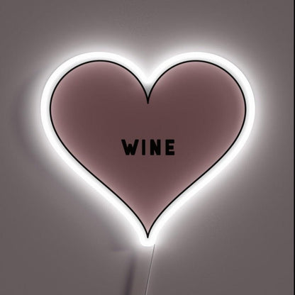 I Love Wine Heart Rgb Led Neon Sign Bar Wall Decor - Shineneon