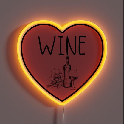 I Love Wine Heart Rgb Led Neon Sign Restaurant Wall Art - Shineneon