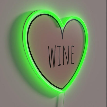 I Love Wine Pink Heart Rgb Led Neon Sign - Shineneon