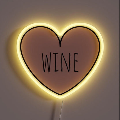 I Love Wine Pink Heart Rgb Led Neon Sign - Shineneon