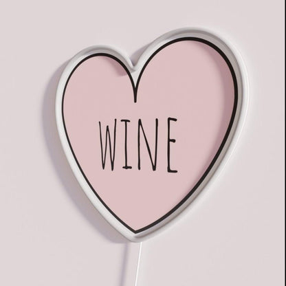 I Love Wine Pink Heart Rgb Led Neon Sign - Shineneon