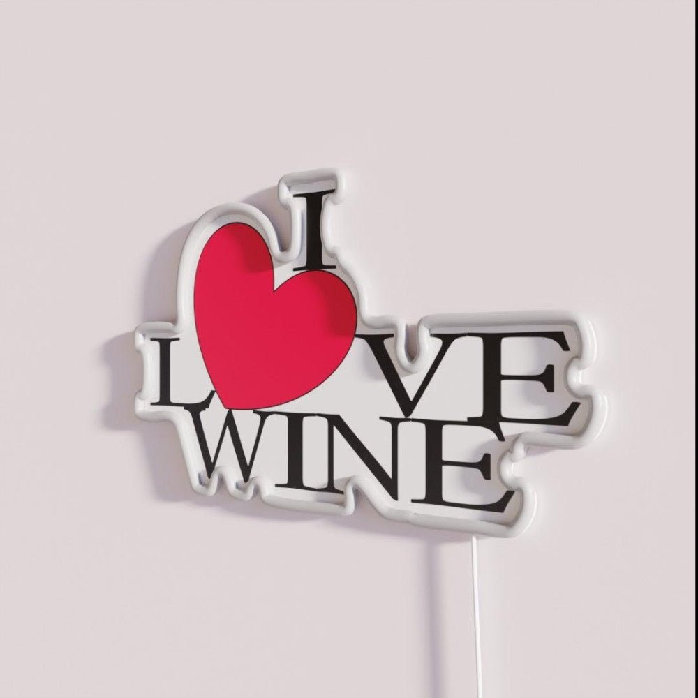 I Love Wine Red Heart Rgb Led Neon Sign - Shineneon