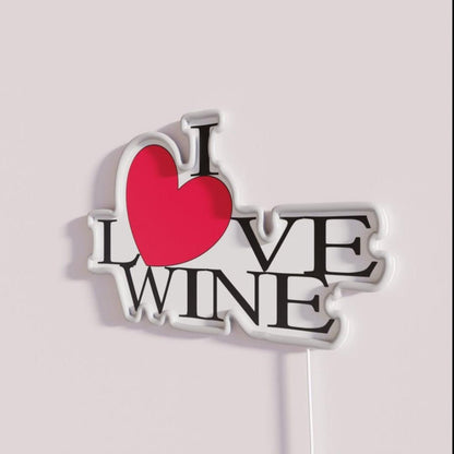 I Love Wine Red Heart Rgb Led Neon Sign - Shineneon