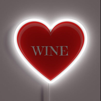 I Love Wine Red Heart Rgb Led Neon Sign Bar Wall Decor - Shineneon
