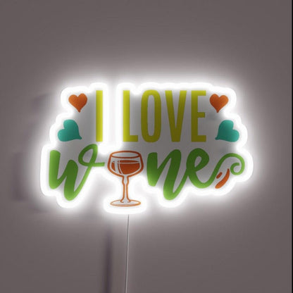 I Love Wine Rgb Led Neon Sign Bar Decors - Shineneon