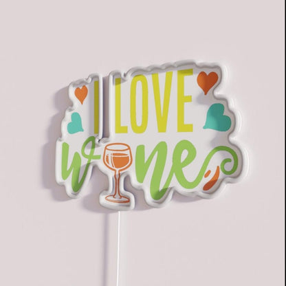 I Love Wine Rgb Led Neon Sign Bar Decors - Shineneon