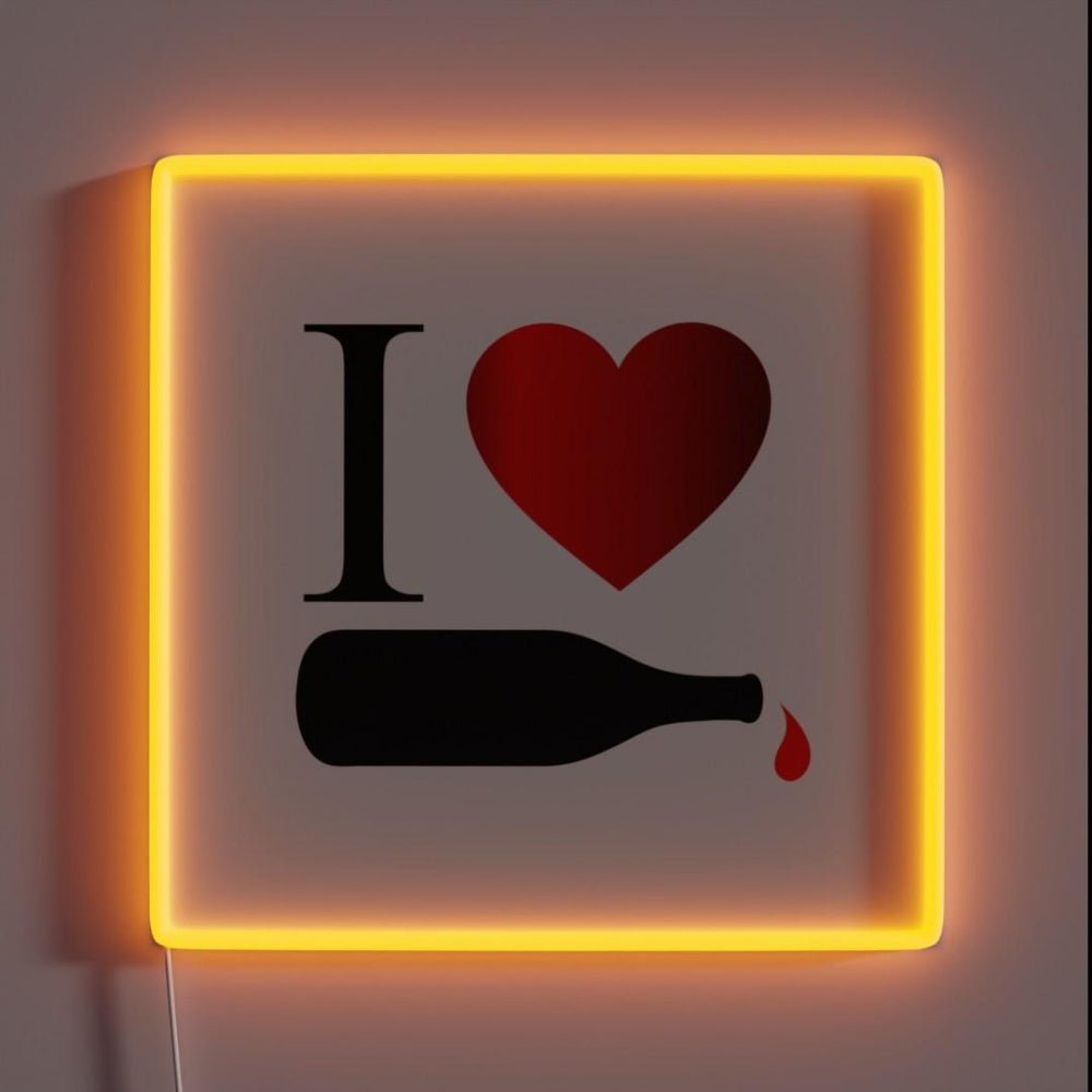 I Love Wine Rgb Led Neon Sign Bar Uv Printed Decor - Shineneon