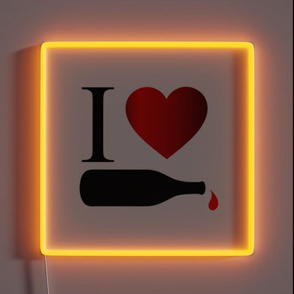 I Love Wine Rgb Led Neon Sign Bar Uv Printed Decor - Shineneon
