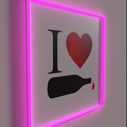 I Love Wine Rgb Led Neon Sign Bar Uv Printed Decor - Shineneon