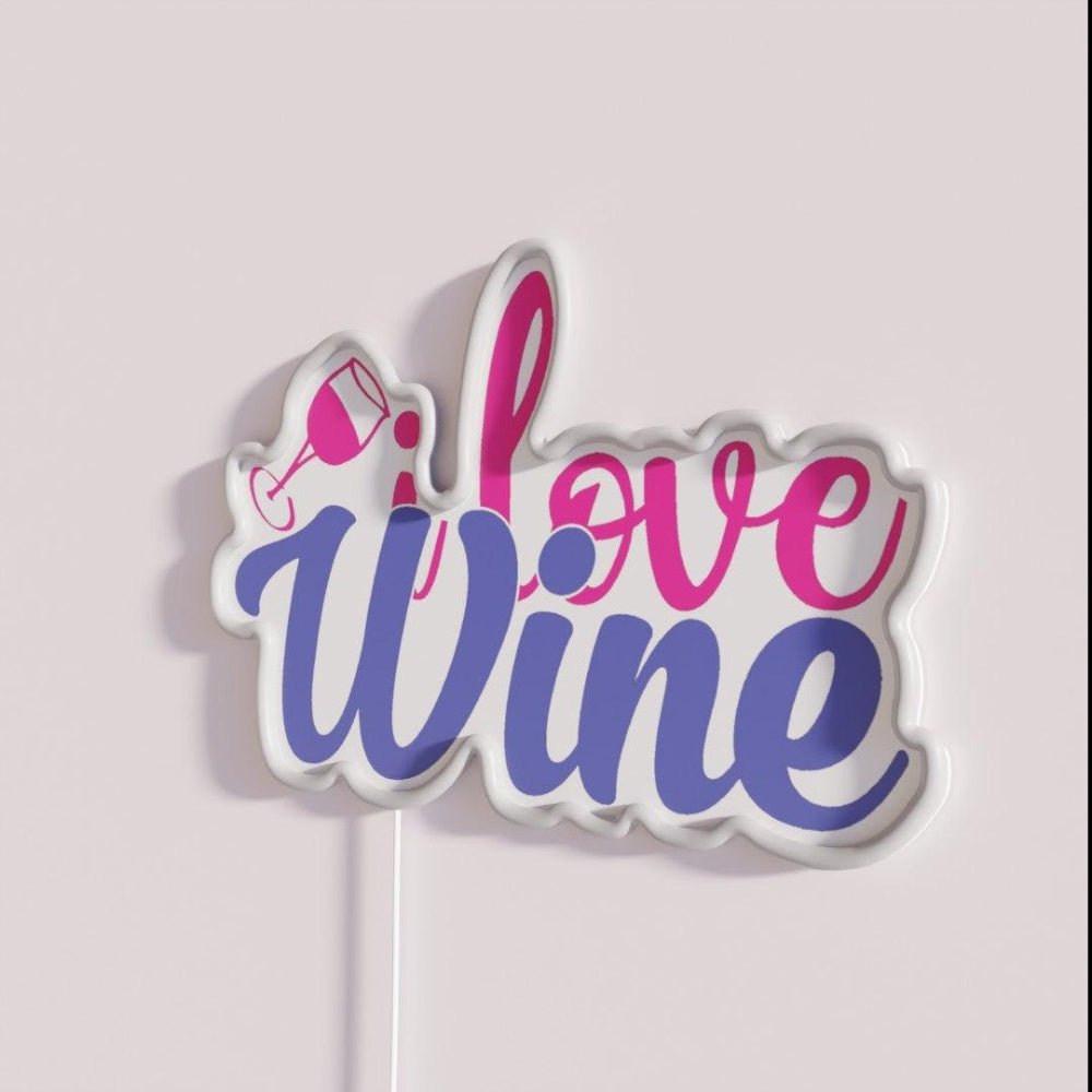I Love Wine Rgb Led Neon Sign Bar Uv Wall Decor - Shineneon