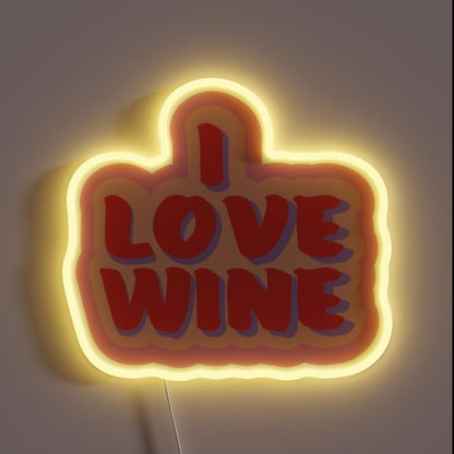 I Love Wine Rgb Led Neon Sign Bar Wall Decor - Shineneon