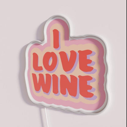I Love Wine Rgb Led Neon Sign Bar Wall Decor - Shineneon