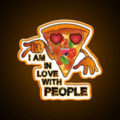 I Love With People Pizza Fast Food Led Neon Sign For Burger Place Rgb Color