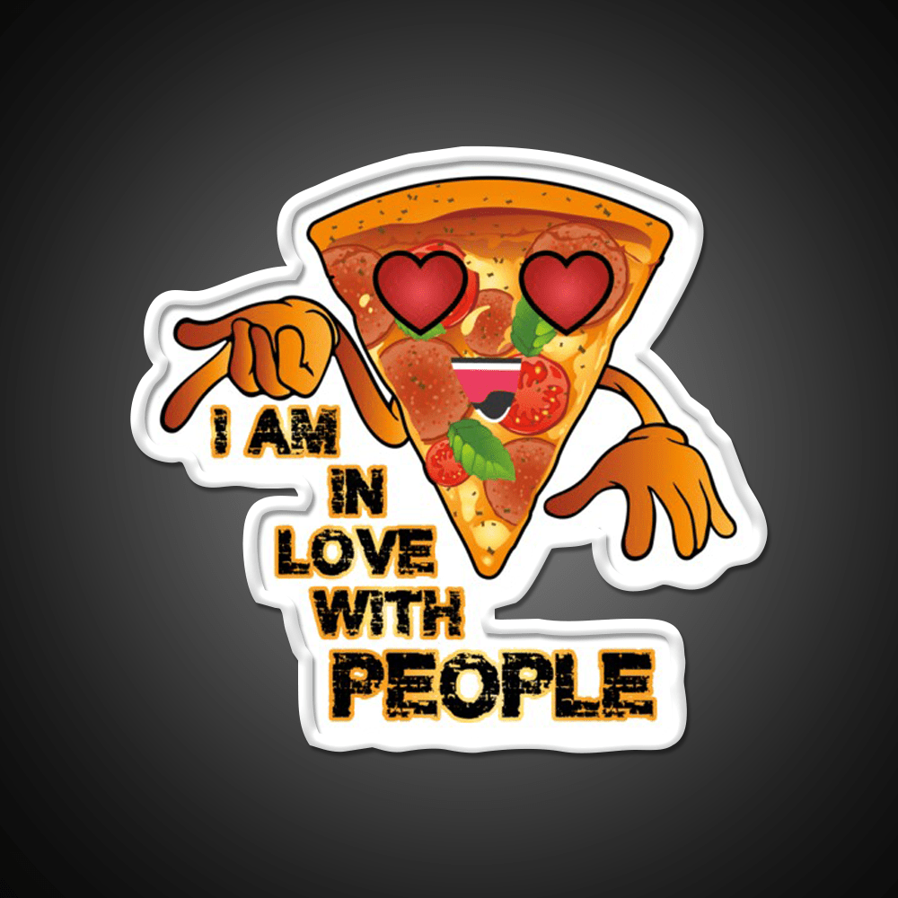 I Love With People Pizza Fast Food Led Neon Sign For Burger Place Rgb Color - Shineneon