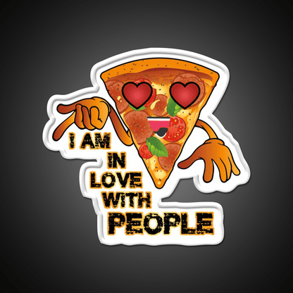 I Love With People Pizza Fast Food Led Neon Sign For Burger Place Rgb Color - Shineneon