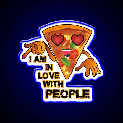 I Love With People Pizza Fast Food Led Neon Sign For Burger Place Rgb Color - Shineneon