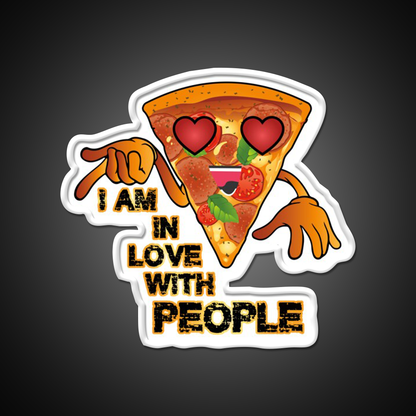 I Love With People Pizza Fast Food Led Neon Sign For Burger Place Rgb Color