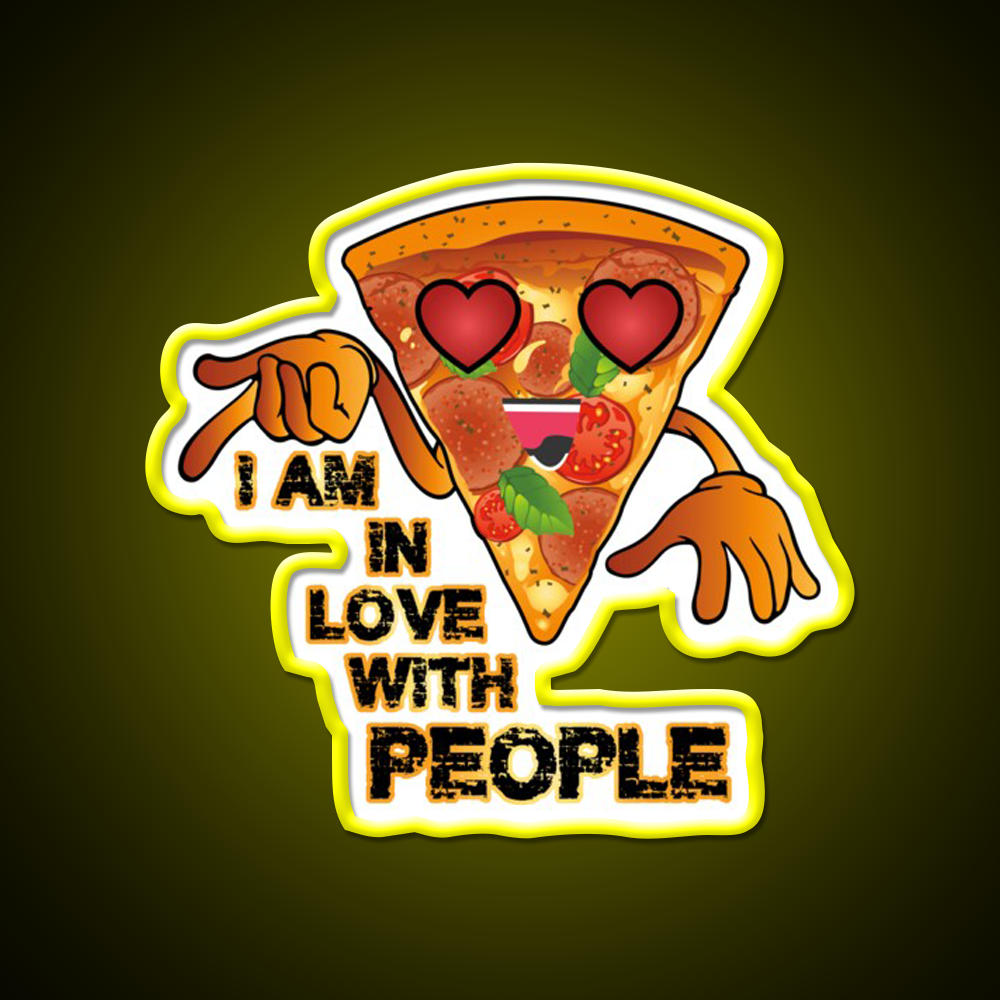 I Love With People Pizza Fast Food Led Neon Sign For Burger Place Rgb Color