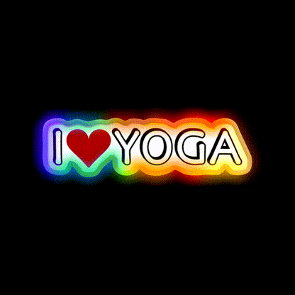 I Love Yoga Led Neon Sign For Wellness Space Rgb Color