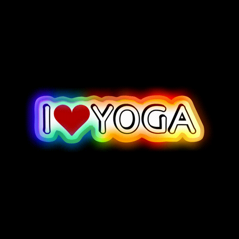 I Love Yoga Led Neon Sign For Wellness Space Rgb Color