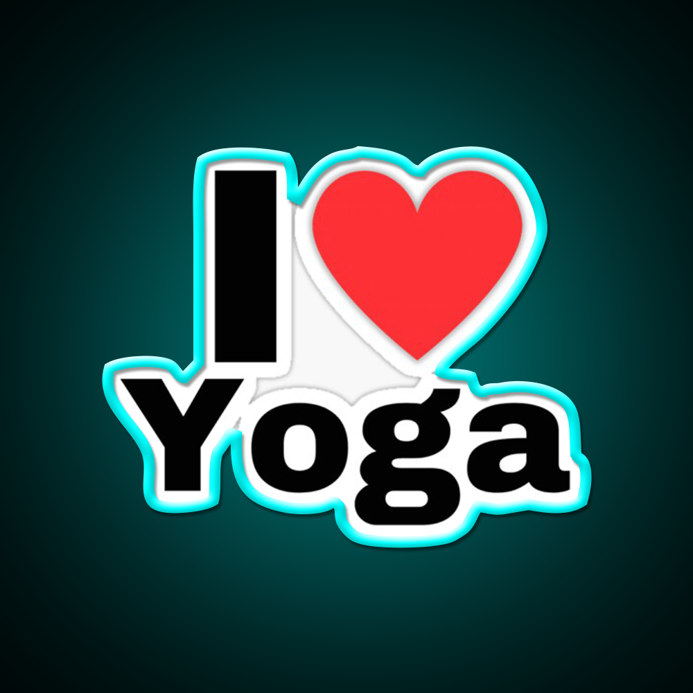 I Love Yoga Minimalist Yoga Led Neon Sign For Wellness Space Rgb Color