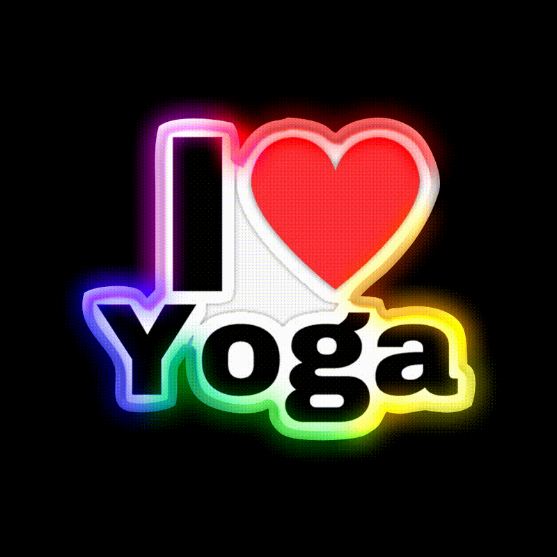 I Love Yoga Minimalist Yoga Led Neon Sign For Wellness Space Rgb Color