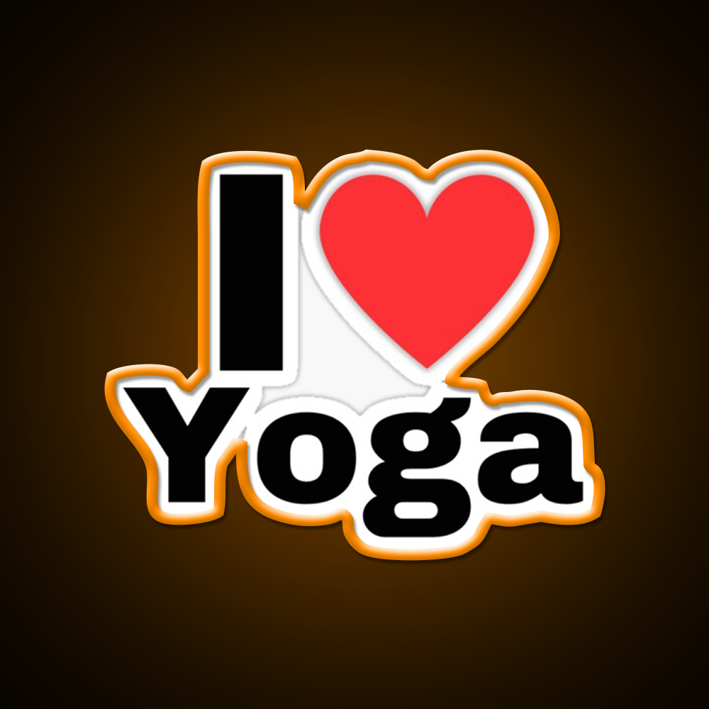 I Love Yoga Minimalist Yoga Led Neon Sign For Wellness Space Rgb Color