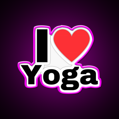 I Love Yoga Minimalist Yoga Led Neon Sign For Wellness Space Rgb Color