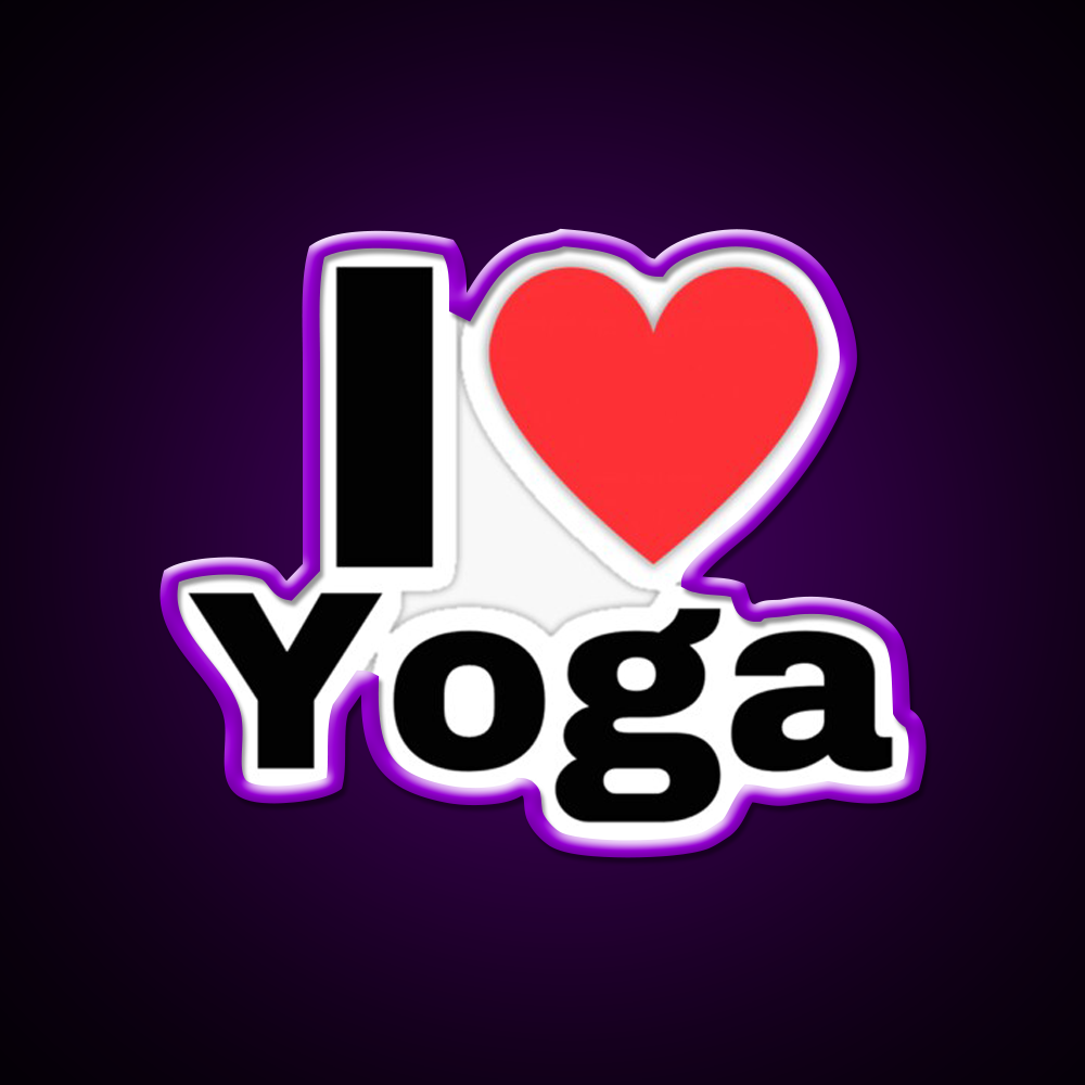 I Love Yoga Minimalist Yoga Led Neon Sign For Wellness Space Rgb Color