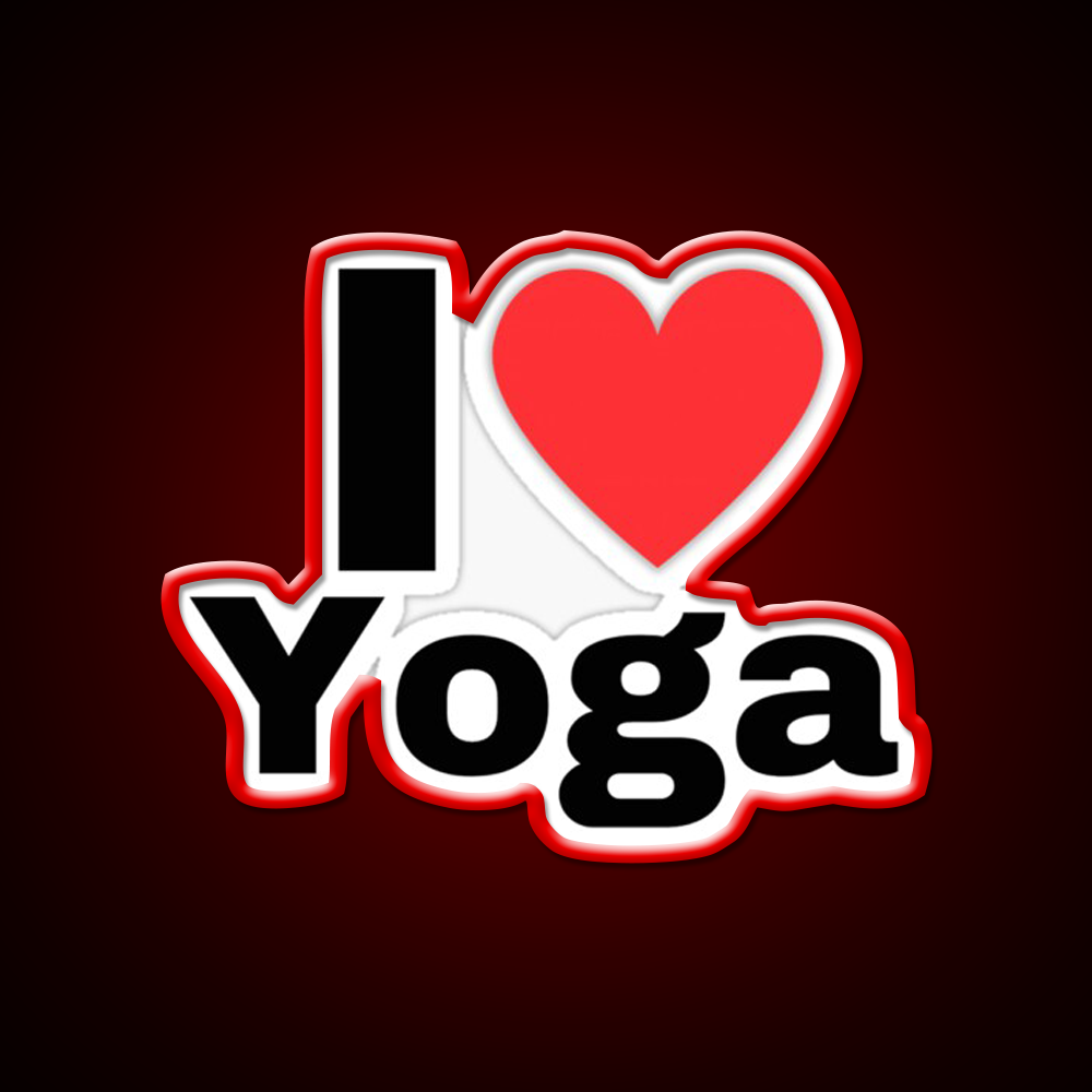 I Love Yoga Minimalist Yoga Led Neon Sign For Wellness Space Rgb Color