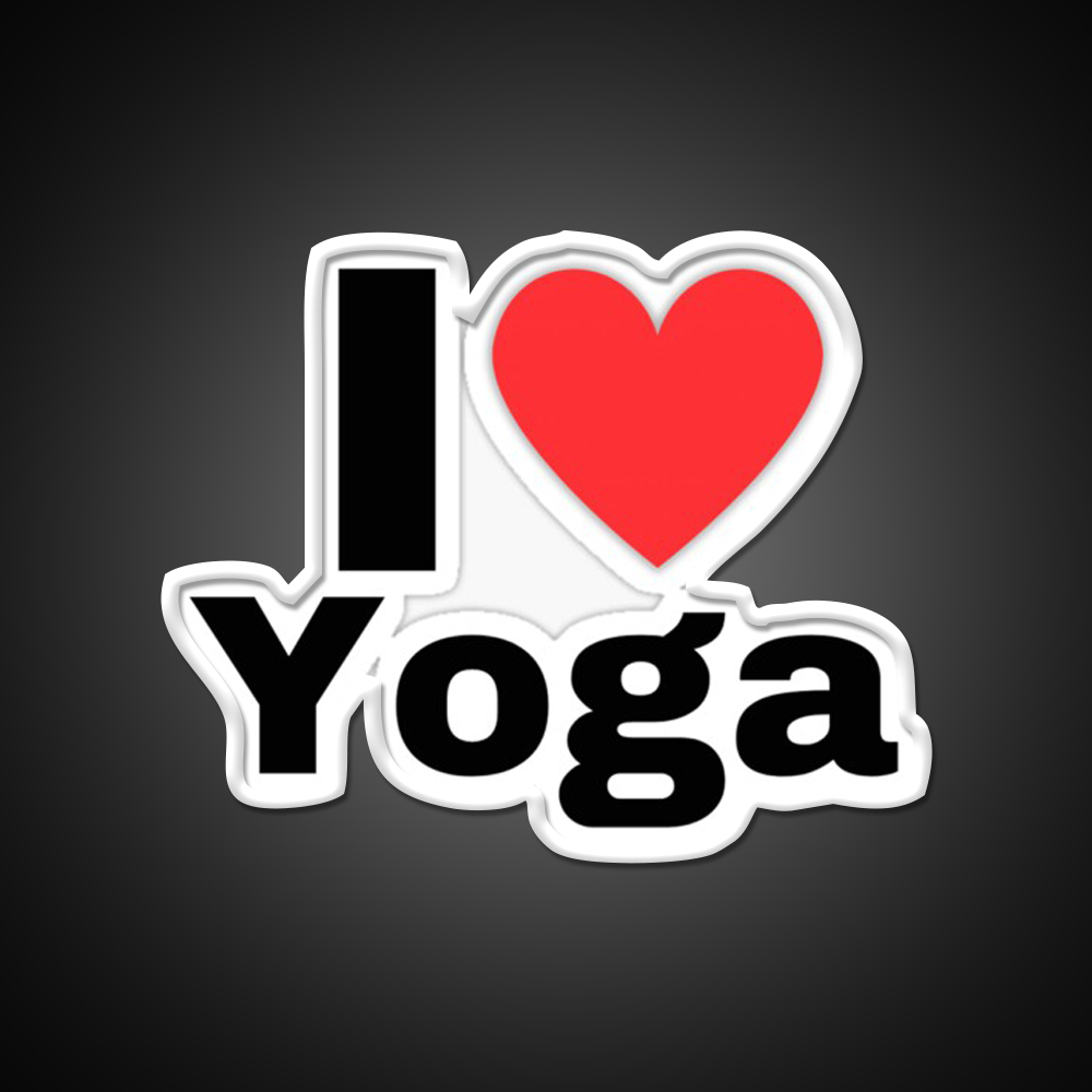 I Love Yoga Minimalist Yoga Led Neon Sign For Wellness Space Rgb Color