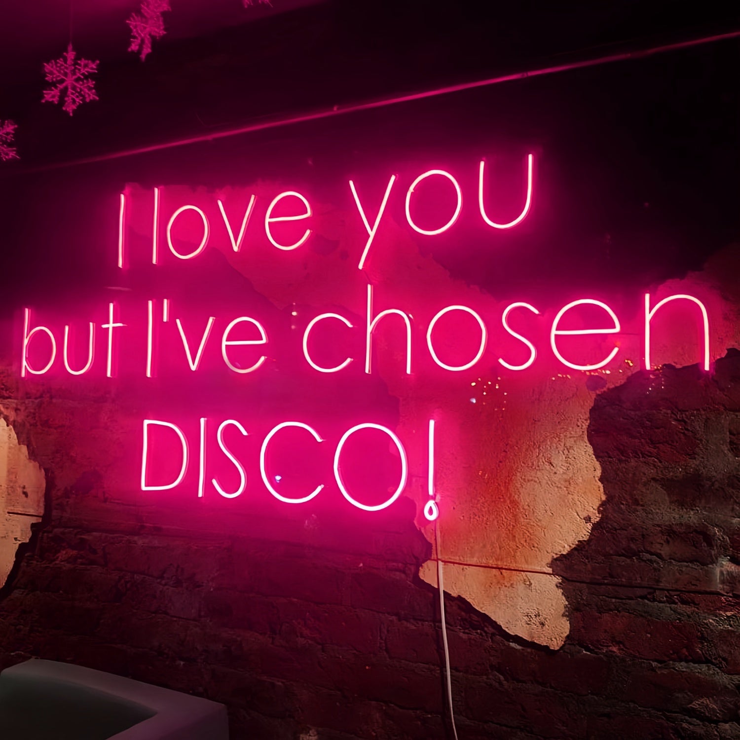 I Love You But I Have Chosen Glittering Disco Neon Sign | Shineneon