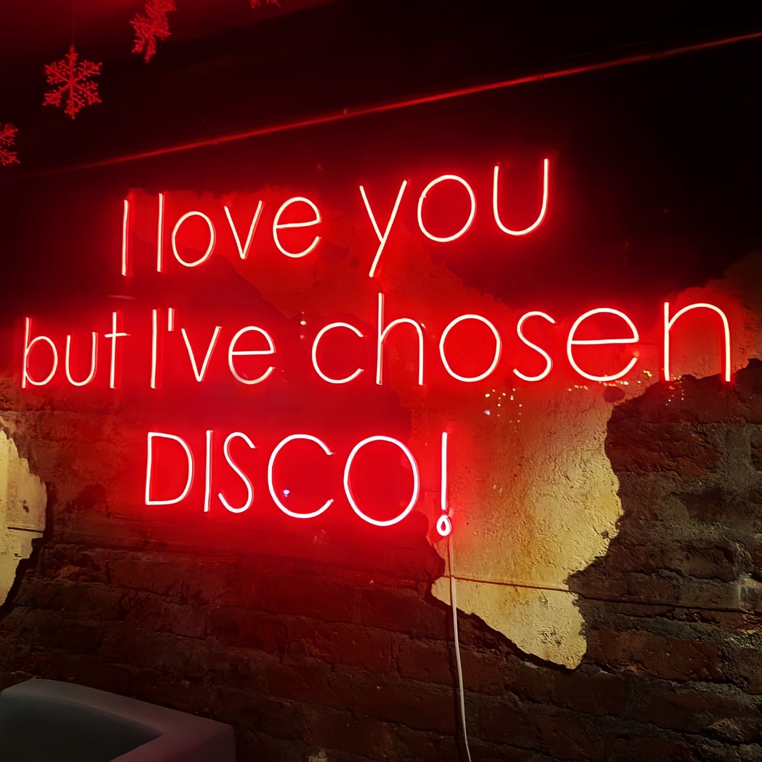 I Love You But I Have Chosen Glittering Disco Neon Sign | Shineneon