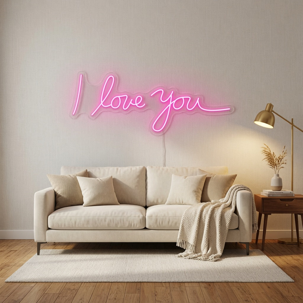 I Love You LED Neon Sign Bedroom Decor - 03 Real Lifestyle Scene