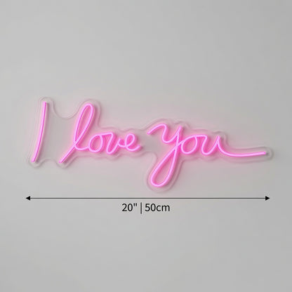 I Love You LED Neon Sign Bedroom Decor - 04 Size Image