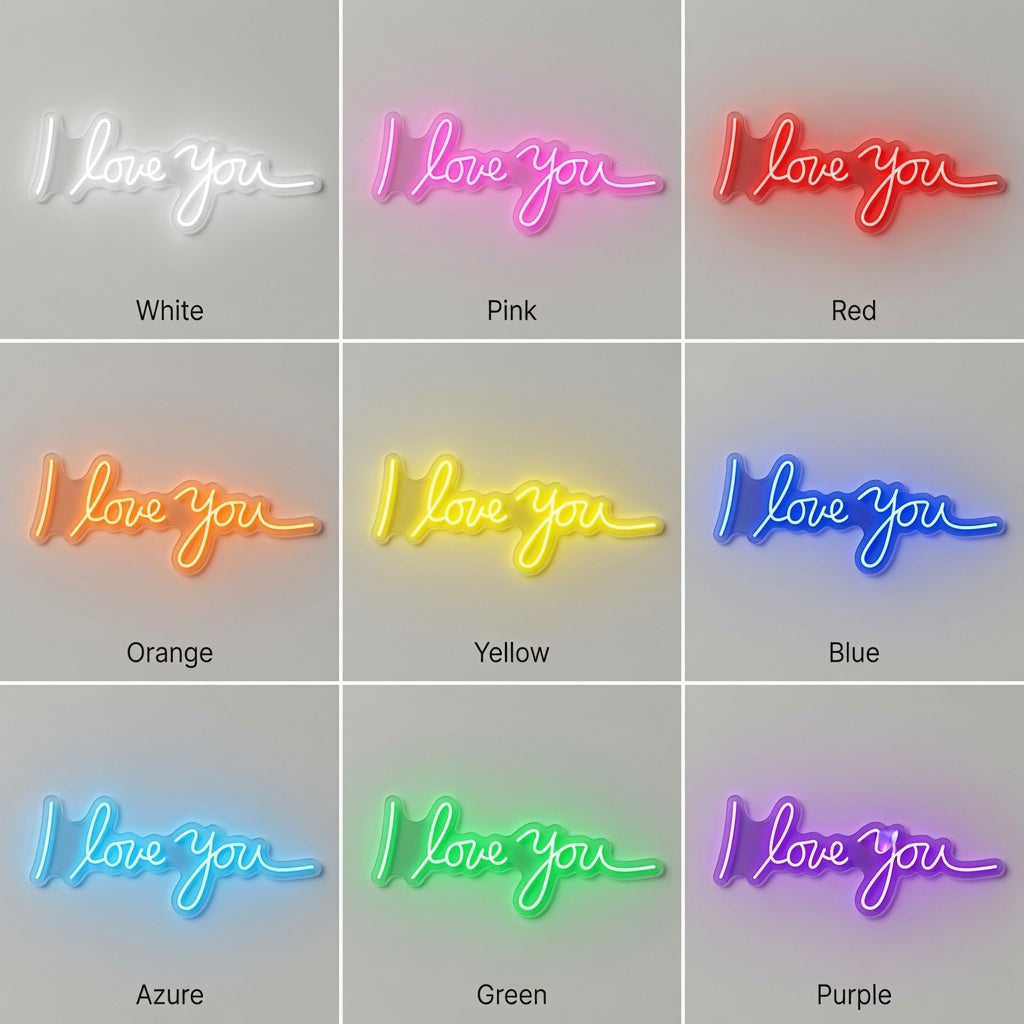 I Love You LED Neon Sign Bedroom Decor - 05 Color Grid