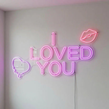 I Love You LED Neon Sign Bedroom Wall Art - 04 Size Image