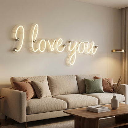 I Love You LED Neon Sign Living Room Decor - 03 Real Lifestyle Scene