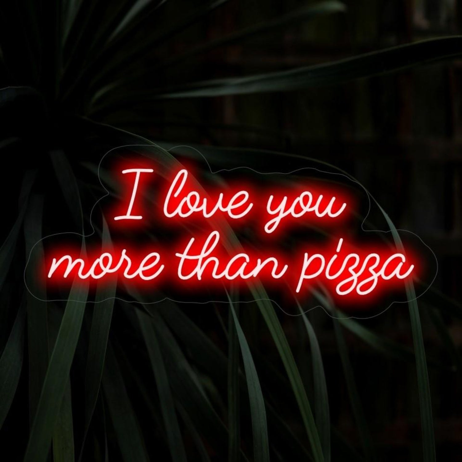 I Love You More Than Pizza Led Neon Sign Red Home Cafe Wall Decor | Shineneon