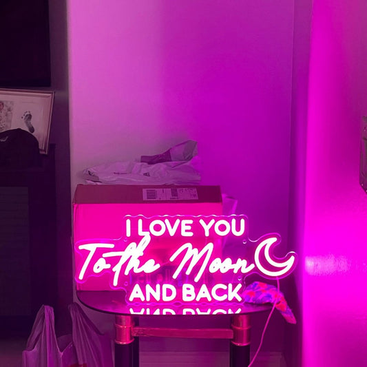 I Love You To The Moon And Back Led Sign Business Neon Signs