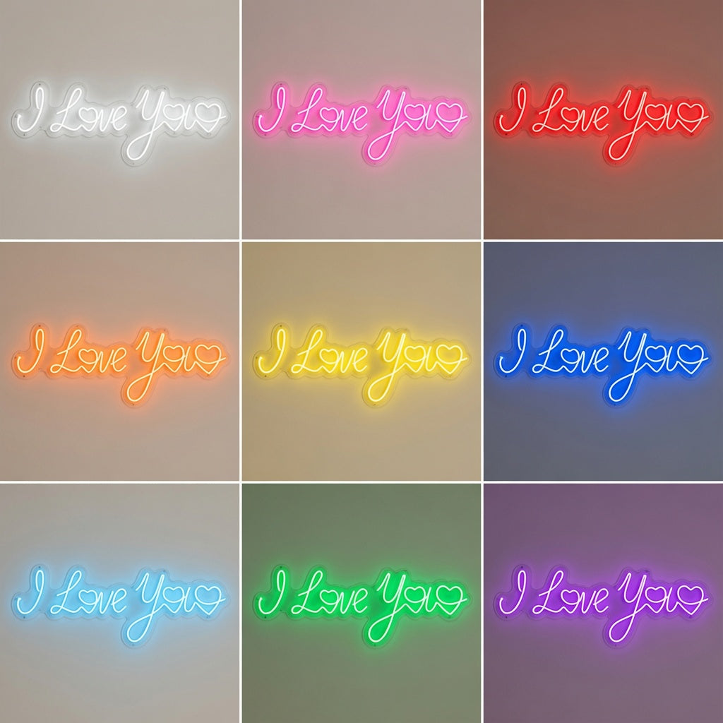I Love You Too LED Neon Sign Home Wall Art - 05 Color Grid