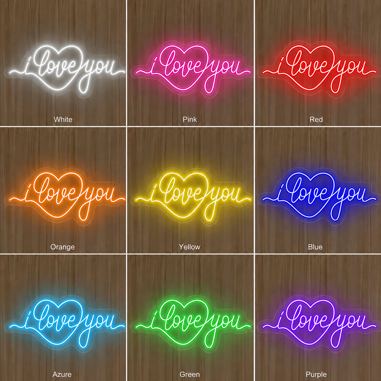 I Love You Wall Decor LED Neon Sign - 05 Color Grid