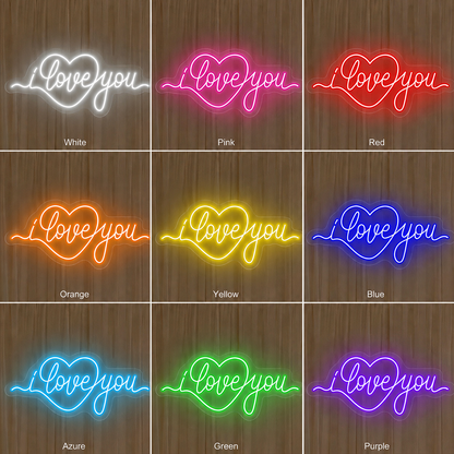 I Love You Wall Decor LED Neon Sign - 05 Color Grid