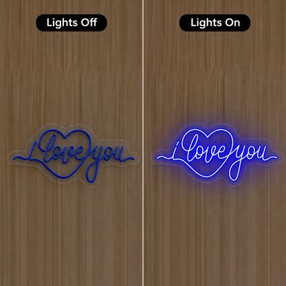 I Love You Wall Decor LED Neon Sign - 06 Day Night Comparison